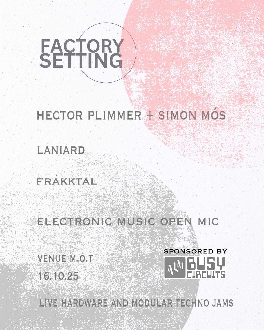 Factory Setting (live hardware, modular techno, ambient and experimental)